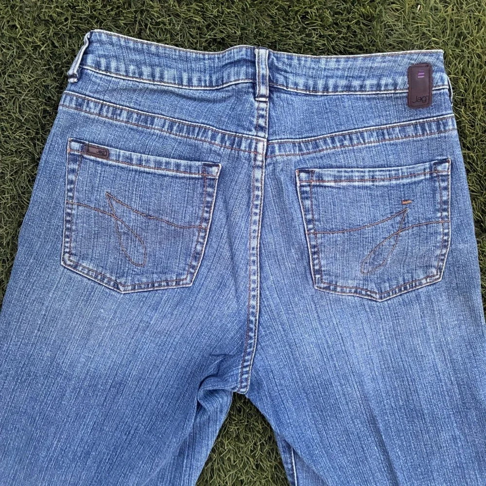 Vintage Y2K 90s Jag Jeans Size 8 30x32 Blue Straight Leg Stretch Denim Faded